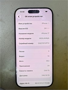 APPLE IPHONE 17 256 ГБ 890000700159