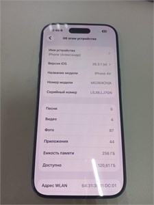 APPLE IPHONE AIR 256 ГБ 890000715801
