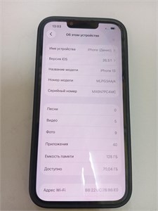 APPLE IPHONE 13 4/128 ГБ 890000725432