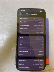 APPLE IPHONE 16 PRO MAX 256 890000724722