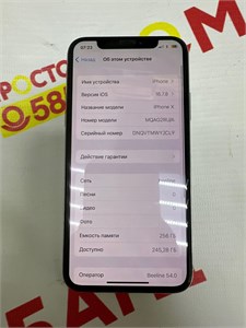 APPLE IPHONE X 256 ГБ 890000527932