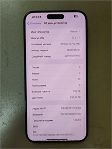 APPLE IPHONE 15 PRO MAX 256GB 890000614635
