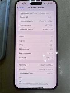 APPLE IPHONE 14 PRO MAX 128GB 890000631479